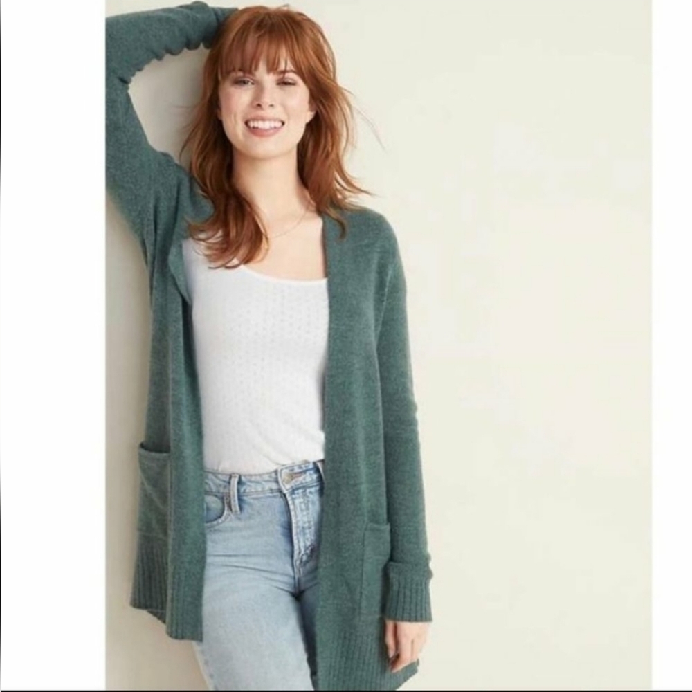 Old Navy Women's Green Long Open Front Cardigan - Size XXL